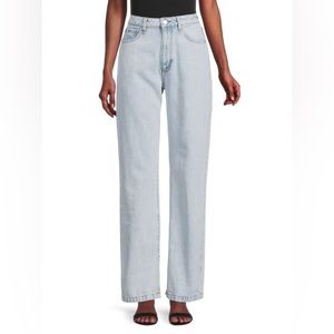 NWT We Wore What Mom Slit Straight Denim Jeans Size 24 Color Super Light